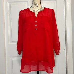 EXPRESS Henley V-Neck 3/4 Sleeve Top